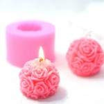 CHXIHome 3D Rose Ball Candle Mold, Soap Mold, Flower Silicone Mold, Wedding Candle Silicone Mold, Aromatherapy Flower Candle Making Resin Mould
