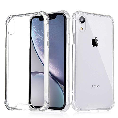 JOKHANG Compatible with iPhone XR Case, Crystal Clear Hard Cover Case -Shock Absorption- with Soft TPU Bumper Transparent Hard Panel Cover Fit with Apple iPhone XR 6.1 inch 2018 - Crystal Clear