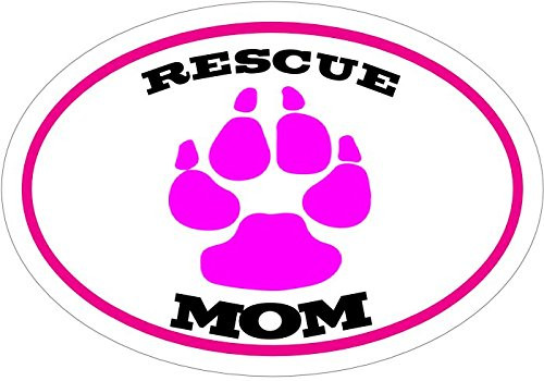WickedGoodz Oval Pink Paw Rescue Mom Vinyl Decal - Pet Adoption Bumper Sticker - Perfect Dog Owner Gift WickedGoodz Oval Pink Paw Rescue Mom Vinyl Decal - Pet Adoption Bumper Sticker - Perfect Dog Owner Gift