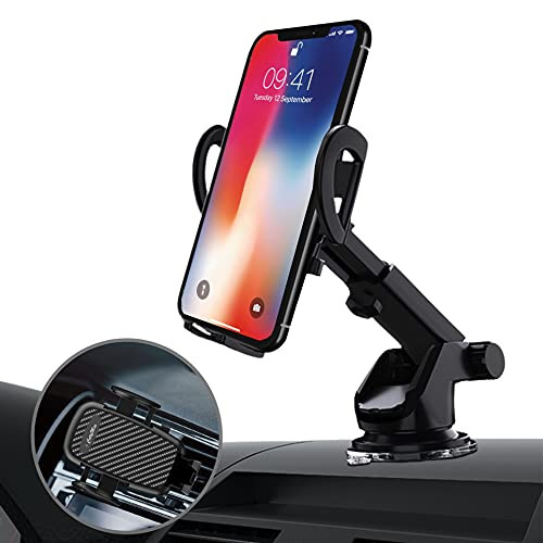 CottyMax Phone Mount for Car Cell Phone Car Holder Car Cell Phone Mount Car Dashboard Windshield Air Vent Long Arm Strong Suction Cell Phone Car Mount fit for All Smartphone