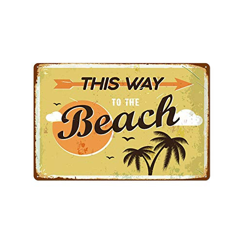 New Vintage Metal Tin Sign This Way to The Beach Retro Garage Yard Home Cafe Bar Club Hotel Wall Decoration Stickers Signs 12X8 Inch New Vintage Metal Tin Sign This Way to The Beach Retro Garage Yard Home Cafe Bar Club Hotel Wall Decoration Stickers Signs 12X8 Inch