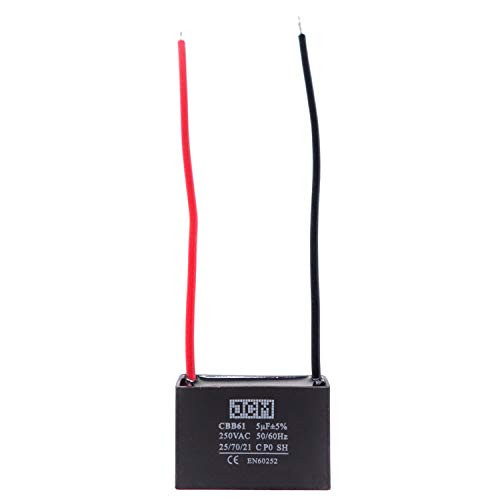 JCM 2 Wire Ceiling Fan Capacitor 5uF 250VAC CBB61