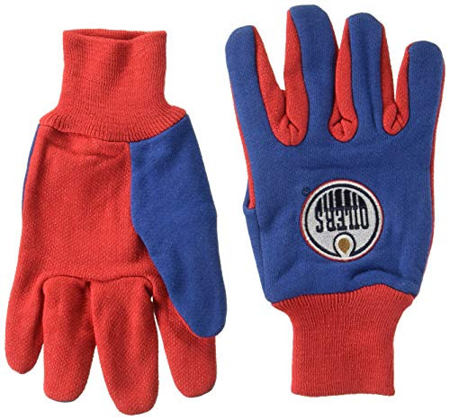 NHL Edmonton Oilers Two-Tone Gloves, Blue/Red