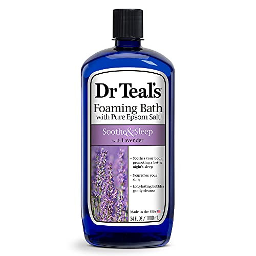 Dr Teals Foaming Bath with Pure Epsom Salt, Soothe and Sleep with Lavender, 34 fl oz Dr Teals Foaming Bath with Pure Epsom Salt, Soothe and Sleep with Lavender, 34 fl oz
