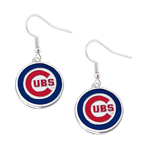 Chicago Cubs Dangle Logo Earring Set Mlb Charm Gift Chicago Cubs Dangle Logo Earring Set Mlb Charm Gift