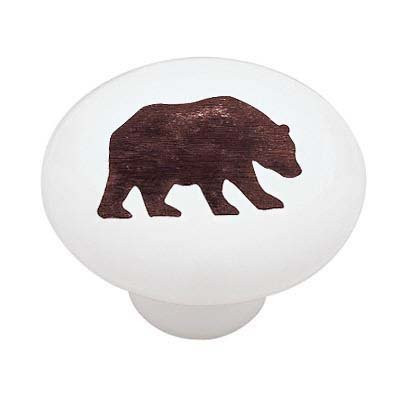 Woodland Bear Silhouette Ceramic Drawer Knob