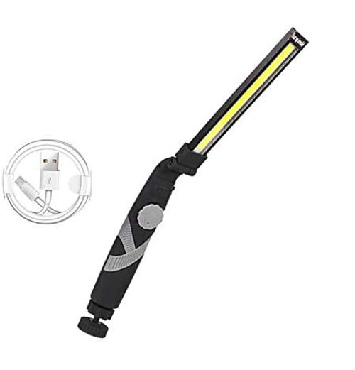 LED Work Light, COB Rechargeable Work Lights with Magnetic Base 360Rotate  and  Cordless Portable LED Flashlight Inspection Light Handheld Stepless Dimming for Car Repair, Home, Garage, Emergency Use