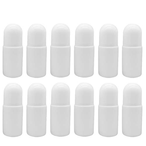 Healifty 50ML Roller Bottles Essential Oils Bottles with Roller Ball 12pcs-White-