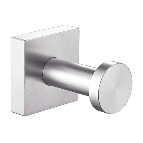 Bath Towel Hook, Aomasi SUS304 Stainless Steel Round Home Storage Robe Hook Coat Holder, Modern Kitchen Toilet Bathroom Accessories, Brushed Steel