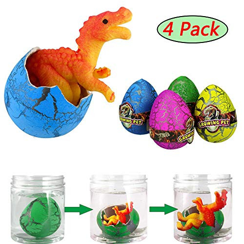 Hatching Dinosaur Eggs 4 Pack Easter Eggs | Hatching in Water, Growing Dinosaur Eggs Toy for Boys/Girls, Kids Birthday Party Favors Hatching Dinosaur Eggs 4 Pack Easter Eggs | Hatching in Water, Growing Dinosaur Eggs Toy for Boys/Girls, Kids Birthday Party Favors