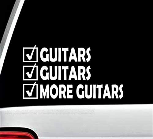 More Guitars Guitar Decal Sticker for Car Window 6.0 Inch BG 230