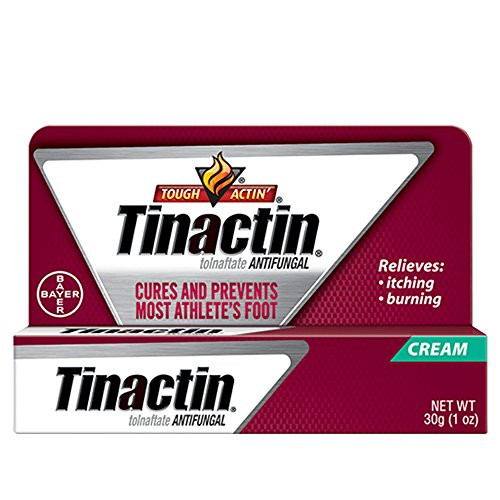 Tinactin Athlete's Foot Cream, Tolnaftate 1 percent, Antifungal, AF Treatment, Proven Clinically Effective on Most Athletes Foot and Ringworm, Cream, 1 Ounce, 30 Grams, Tube