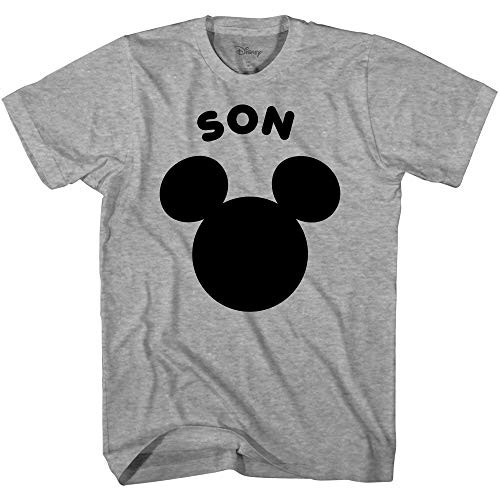 Disney Family Vacation Matching Son Mickey Mouse T-Shirt-Heather Grey,Large-