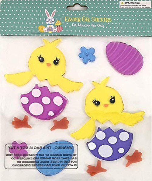 Spring and Easter Gel Sticker Window Clings Decoration Bundle -4 Assorted Pack -Bunny Ear, Flowers, Baby Chicks, Easter Eggs- Spring and Easter Gel Sticker Window Clings Decoration Bundle -4 Assorted Pack -Bunny Ear, Flowers, Baby Chicks, Easter Eggs-