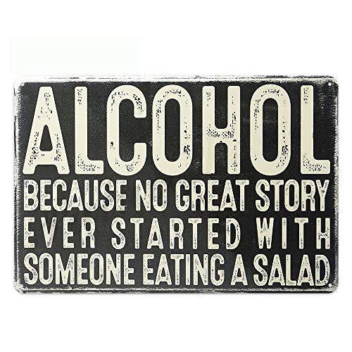 Original Vintage Design Tin Metal Wall Art Signs, Thick Tinplate Print Poster Wall Decoration for Bar -Alcohol, 8x12 Inches -20x30 CM--