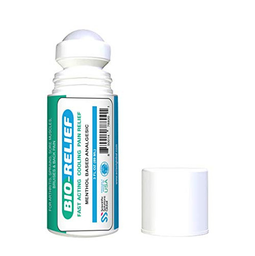 BIO-Relief Pain Relief Gel, Cooling Gel with 10 percent Menthol  and  Arnica Montana, 3 oz Roll-on for Arthritis, Muscle Pain, Joint  and  Back Pain, Topical Analgesic, Fast Acting, Long Lasting Pain Reliever Cream