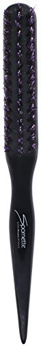 Spornette Little Wonder Boar  and  Tourmaline Nylon Bristle Teasing Brush --111 PURPLE- with Tail Handle for Back Brushing, Back Combing, Creating Volume, Teasing and Slicking Your Hair Back
