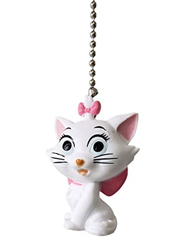 Aristocats MARIE white Cat Turkish Angora kitten Ceiling Fan Pull light Chain ornament extension extender extra length long reach