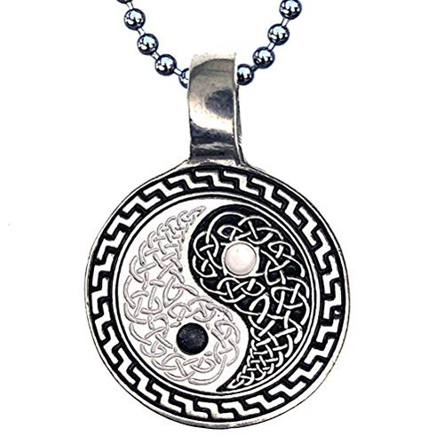 Celtic Yin Yang Taoism Confucius Shaolin Kung-Fu Pewter Boy's Unisex Men's Pendant Necklace Money Good Luck Lucky Charm Protection Amulet Safe Travel Talisman Medallion for men w Silver Ball Chain Celtic Yin Yang Taoism Confucius Shaolin Kung-Fu Pewter Boy's Unisex Men's Pendant Necklace Money Good Luck Lucky Charm Protection Amulet Safe Travel Talisman Medallion for men w Silver Ball Chain