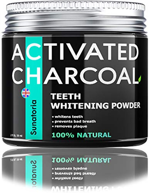 Activated Charcoal Teeth Whitening Powder Coconut Teeth Whitener Effective Remover Tooth Stains for a Healthier Whiter Smile - Product of UK by Sunatoria - Improved Formula - Charcoal Teeth White Activated Charcoal Teeth Whitening Powder Coconut Teeth Whitener Effective Remover Tooth Stains for a Healthier Whiter Smile - Product of UK by Sunatoria - Improved Formula - Charcoal Teeth White