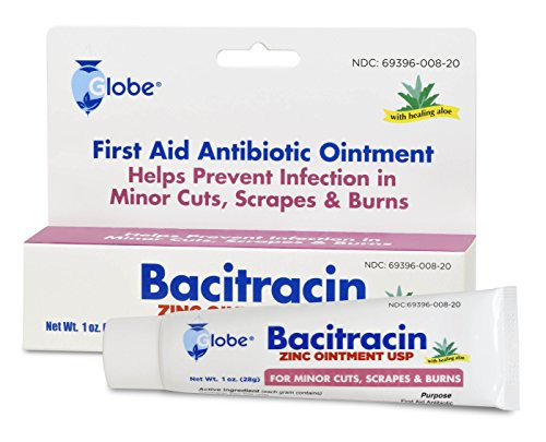 Bacitracin Zinc 1 oz Tube. Firtst Aid Antibiotic Ointment Helps to Prevent Infection in Minor cuts, scrapes and Burns.
