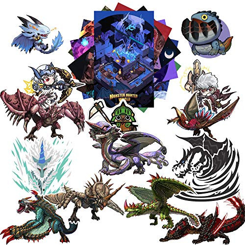 Monster Hunter Stickers Pack 20-Pcs, GTOTd Stickers Decals Vinyls for Laptop,Waterbottle?Gift?Teens,Cars, Collection?Skate Board?Not Random?