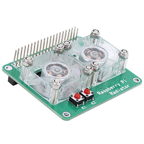 Cooling Fan for Raspberry Pi, Dual Cooling Fan Cooler Transparent Heatsink Cooler Radiator for Raspberry Pi Three?Level RGB 3A plus 3B 3B plus 4B DC5V