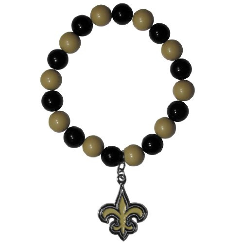 NFL Siskiyou Sports Womens New Orleans Saints Fan Bead Bracelet One Size Team Color NFL Siskiyou Sports Womens New Orleans Saints Fan Bead Bracelet One Size Team Color