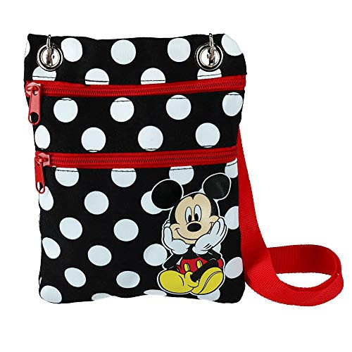 Jerry Leigh Disney Mickey Mouse Polka Dot Passport Crossbody Bag, Black Jerry Leigh Disney Mickey Mouse Polka Dot Passport Crossbody Bag, Black