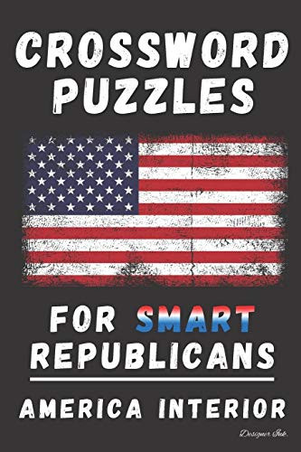 Crossword Puzzles for Americans- USA Patriot Themed Art Interior. Fun, Easy to Hard Words. Distressed Flag. -CWO4-