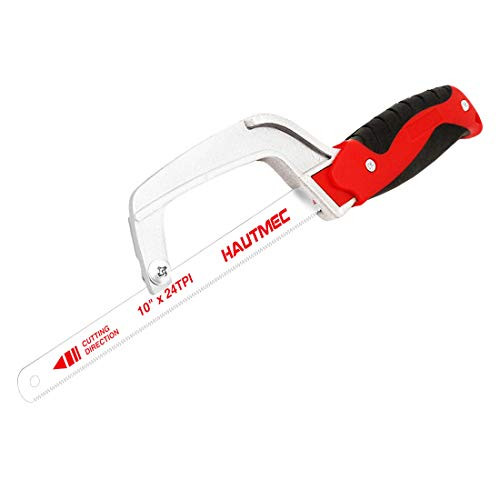 HAUTMEC Mini Hacksaw  Compact Hand Hack Saw Metal Frame With Bimetal HSS Blade HT0035-PL