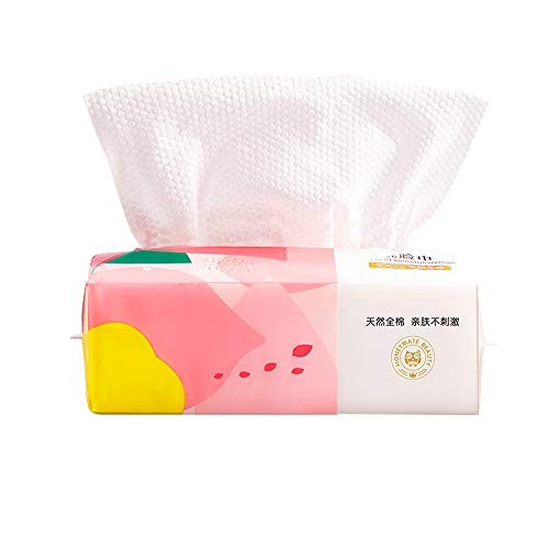Honeymate Cotton Face Towels, 70 Count Ultra Soft Extra Thick Disposable Facial Tissues for Sensitive Skin and used as Washcloths, Cleansing Towelettes, Makeup Remover