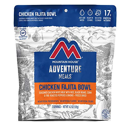 Mountain House Chicken Fajita Bowl - Freeze Dried Backpacking  and  Camping Food - 2 Servings - Gluten-Free