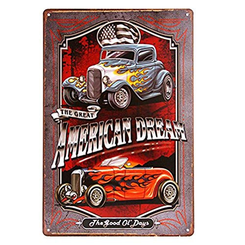 WEIMEILD American Dream TIN Sign Hotrod Vintage Car Metal Poster Print Garage Shabby Chic Wall Decor Bar Diner -M0042-