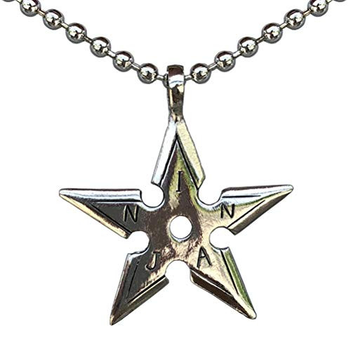 Ninja Jewelry Shuriken Throwing Star Japanese Ninjitsu Karate Shaolin Kung-Fu Pewter Men's Pendant Necklace Wealth Money Lucky Charm Protection Amulet Victory Warrior Safety Talisman Silver Ball Chain Ninja Jewelry Shuriken Throwing Star Japanese Ninjitsu Karate Shaolin Kung-Fu Pewter Men's Pendant Necklace Wealth Money Lucky Charm Protection Amulet Victory Warrior Safety Talisman Silver Ball Chain