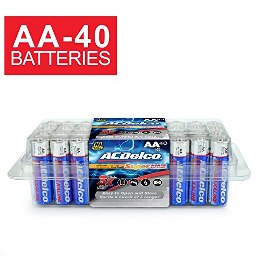 ACDelco AA Super Alkaline Batteries in Recloseable Package, 40 Count ACDelco AA Super Alkaline Batteries in Recloseable Package, 40 Count
