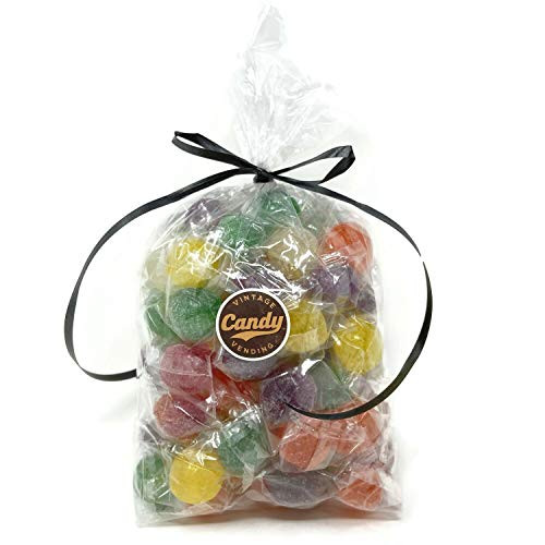 Traditional Sour Fruit Balls Hard Candy Wrapped, Bulk Gift Bags -One pound-