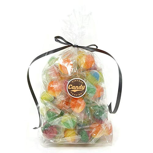 Pucker Sucker Sour Fruit Balls Hard Candy Wrapped, Bulk Gift Bag -One pound-