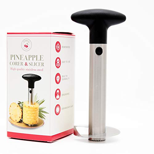 Pineapple Cutter and Corer Tool - Stainless Steel Pineapple Knife and Slicer - Core Remover Peeler Pineapple Cutter and Corer Tool - Stainless Steel Pineapple Knife and Slicer - Core Remover Peeler