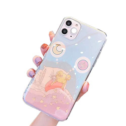 Mamarmot for iPhone 11 Pro Case 11 Pro Cover, Japan Anime Cartoon Sailor Moon Luna Cat Case Kawaii Smooth Laser Silicone Soft Phone Case Back Cover for iPhone 11 Pro -Blue, for iPhone 11 Pro-