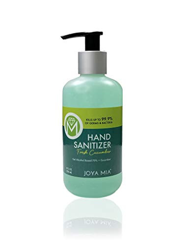 Joya Mia Professional Salon Hand Sanitizer 70 percent Alcohol kills 99.99 percent of germs, fresh cucumber scent