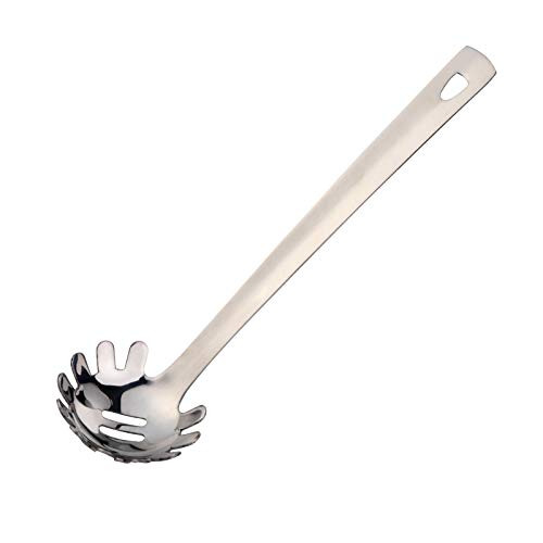 Spaghetti Server, BuyGo Stainless Steel Pasta Spaghetti Fork with Mirror Polish, Metal Pasta Server for Kitchen or Restaurant, Silver