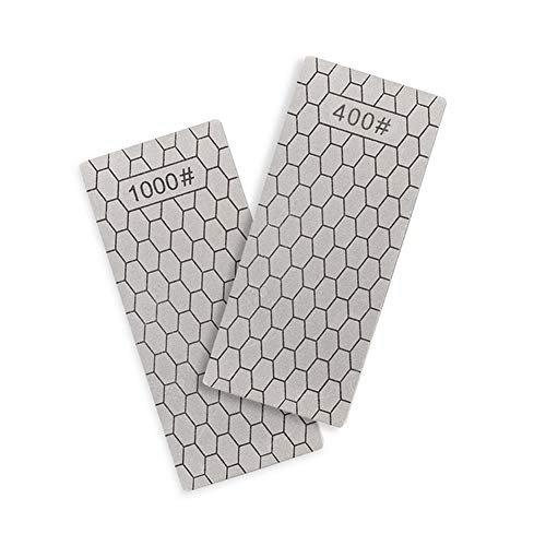 Diamond Sharpening Stone -400/1000 Pocket Knife Sharpener Plate for Grinding Kitchen Garden Camping Outdoor Honing - 2Pack