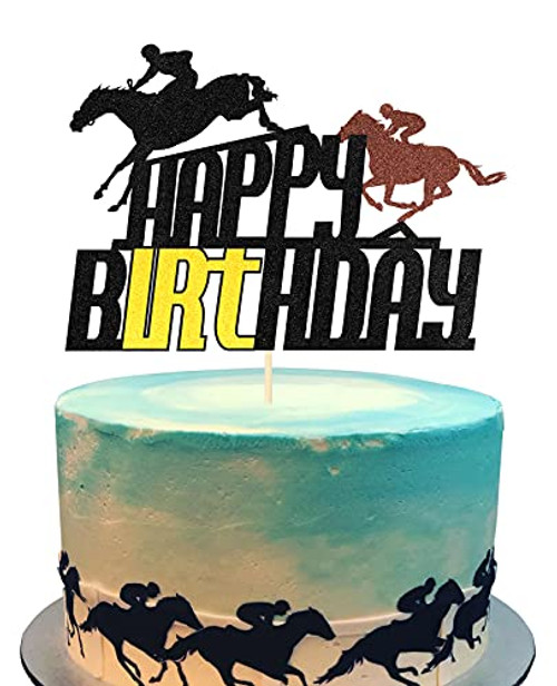RARITY Glitter Horse Race Happy Birthday Cake Topper for Horse Racing Themed Birthday Cake Decorations Teenager Cowboy Cowgirl Baby Shower Kid's Birthday Party Supplies RARITY Glitter Horse Race Happy Birthday Cake Topper for Horse Racing Themed Birthday Cake Decorations Teenager Cowboy Cowgirl Baby Shower Kid's Birthday Party Supplies