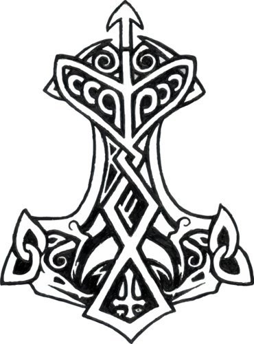 WickedGoodz Thors Hammer Viking Rune Static Cling - Thor's Hammer Window Cling
