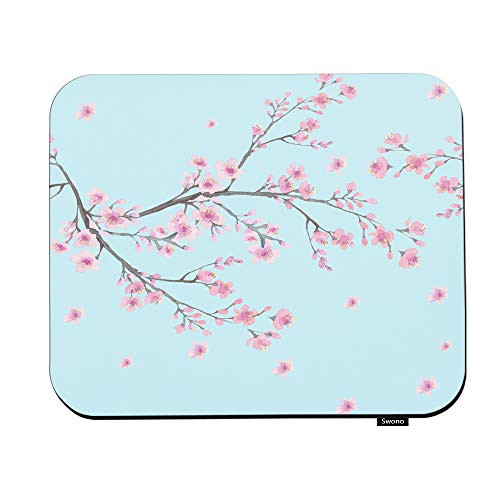 Swono Flower Mouse Pads Branch of Cherry Blossom Flowers Seamless Pattern Mouse Pad for Laptop Funny Non-Slip Gaming Mouse Pad for Office Home Travel Mouse Mat 7.9"X9.5" Swono Flower Mouse Pads Branch of Cherry Blossom Flowers Seamless Pattern Mouse Pad for Laptop Funny Non-Slip Gaming Mouse Pad for Office Home Travel Mouse Mat 7.9"X9.5"