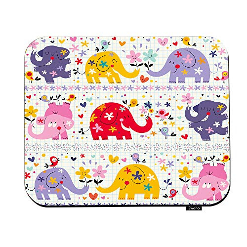 Swono Elephants Mouse Pads Cute Cartoon Elephants with Colorful Flower Pattern Mouse Pad for Laptop Funny Non-Slip Gaming Mouse Pad for Office Home Travel Mouse Mat 7.9"X9.5" Swono Elephants Mouse Pads Cute Cartoon Elephants with Colorful Flower Pattern Mouse Pad for Laptop Funny Non-Slip Gaming Mouse Pad for Office Home Travel Mouse Mat 7.9"X9.5"