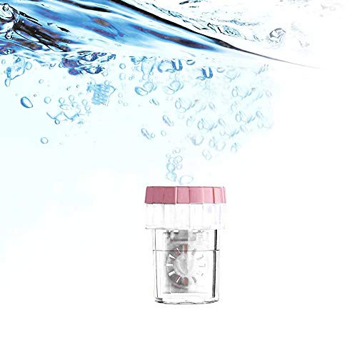 Manually Contact Lens Cleaner Washer Cleaning Lenses Case, Contact Lens Cleaning Case Box Container Soak Tool?Pink?