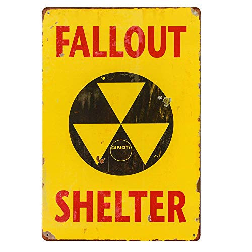 Tin Signs Vintage Funny, Falloutt Shelter Vintage Metal Tin Sign,Garage Decor Man Cave Sign 12 x 8 Inches