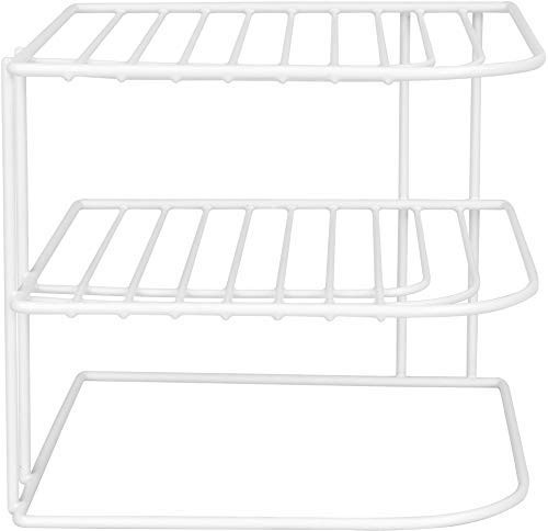 Sunbeam Kitchen Corner Counter and Cabinet Heavy Duty Wire Shelf in White Sunbeam Kitchen Corner Counter and Cabinet Heavy Duty Wire Shelf in White